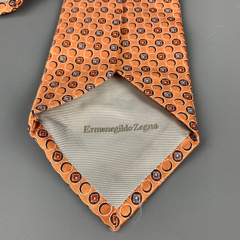 ERMENEGILDO ZEGNA Copper Circles Silk Tie