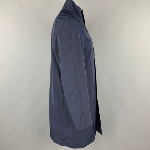 THEORY Size L Navy Polyester Zip Up Coat