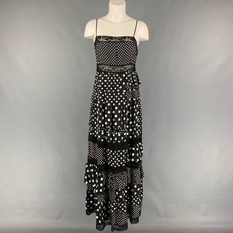 MARC by MARC JACOBS Talla 2 Vestido con tirantes finos de viscosa y lunares en blanco y negro
