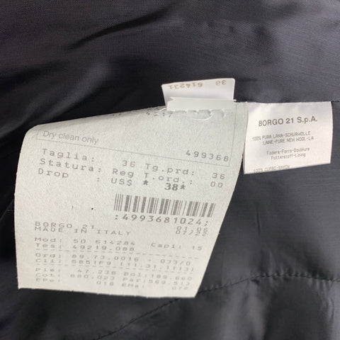 GIORGIO ARMANI Size 0 Black Wool Double Breasted Peak Lapel Jacket