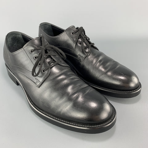 TOD'S Zapatos de vestir Derby con suela de goma y cordones de cuero negro talla 11