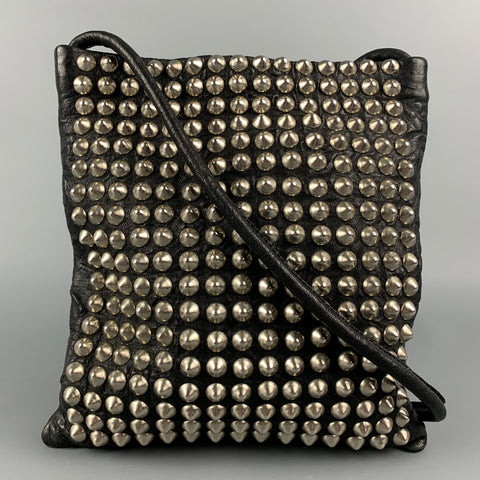 CALLEEN CORDERO Black & Silver Sudded Leather Shoulder Bag