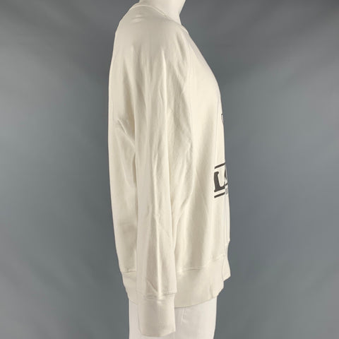 TODD ​​SNYDER Taille XXL Sweat-shirt col rond en coton graphique blanc noir