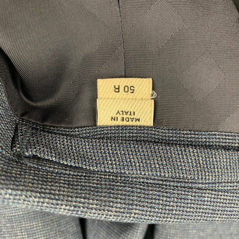BURBERRY LONDON Size 40 Blue & Gray Textured Wool Single Breasted Suit