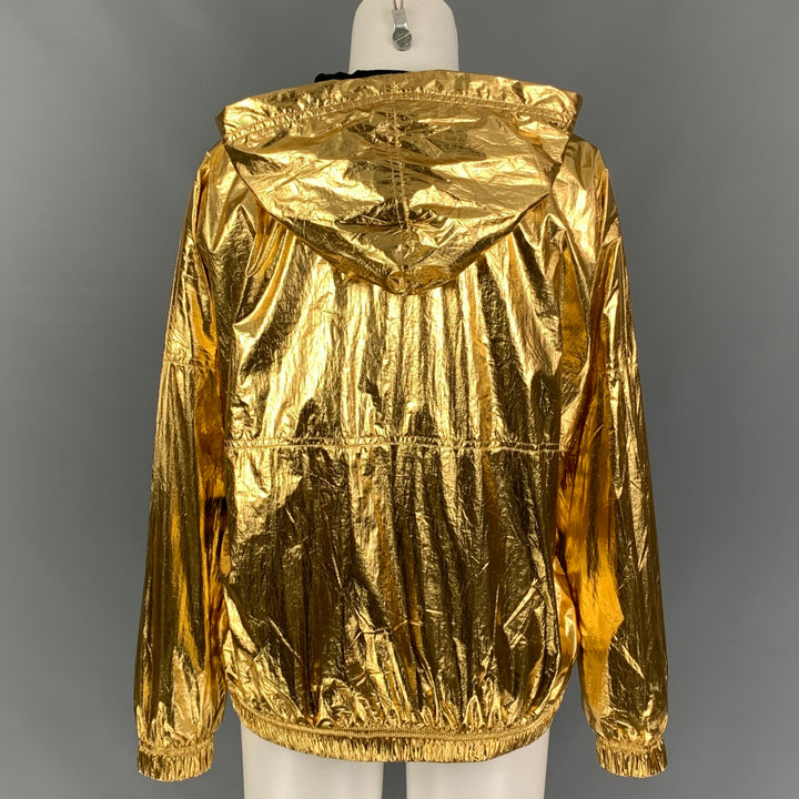 ZADIG & VOLTAIRE Size S Gold Polyamide Metallic Zip Up Jacket