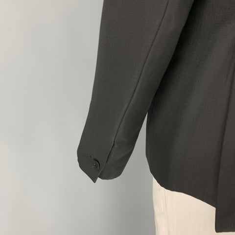 OUR LEGACY Manteau de sport à revers cranté en laine vierge noire taille 44