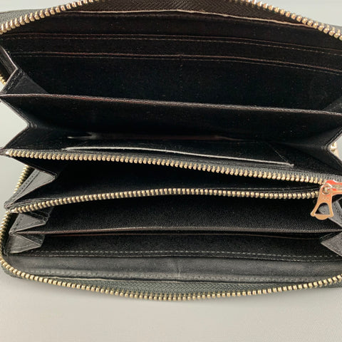 COXCOMB Black Leather Long Wallet