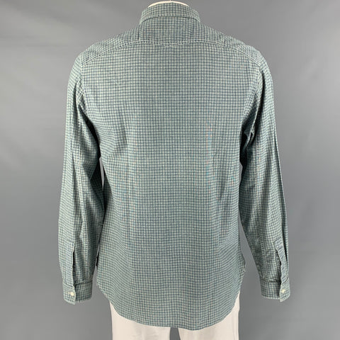 RRL by RALPH LAUREN Size L Blue Print Cotton Button Up Long Sleeve Shirt