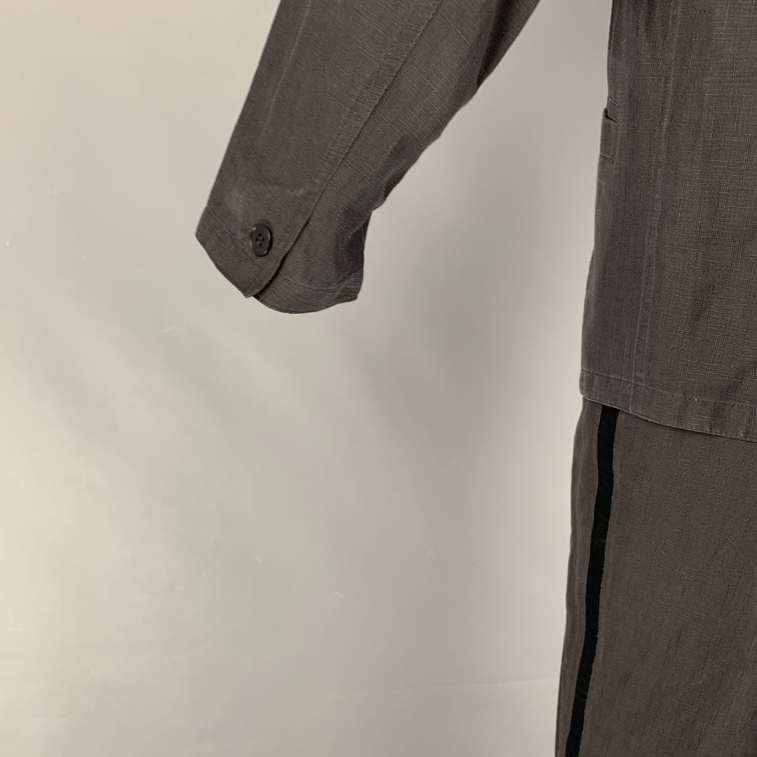 Vintage GIANNI VERSACE Size 38 Black Textured Pleated 3 Piece Suit