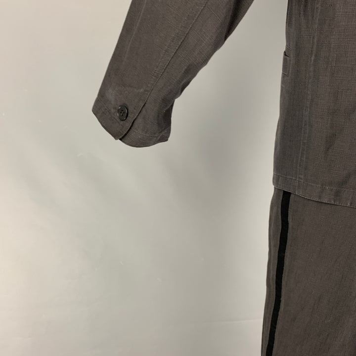Vintage GIANNI VERSACE Size 38 Black Textured Pleated 3 Piece Suit