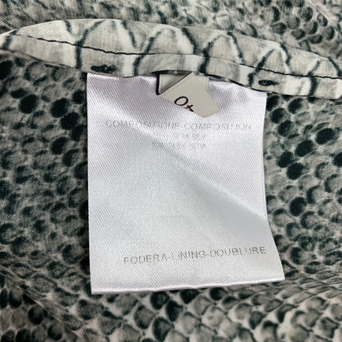 STELLA McCARTNEY Size 4 Green Cream Silk Snake Skin Print Casual Top
