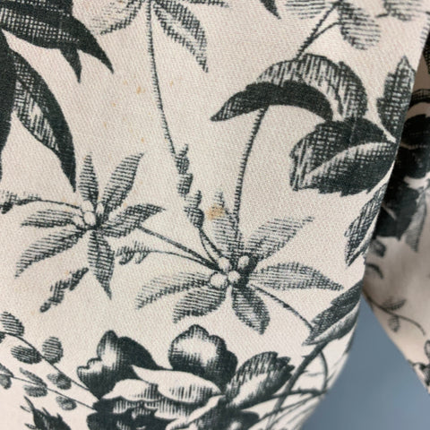 GUCCI Size 32 Cream Black Floral Cotton Flat Front Dress Pants