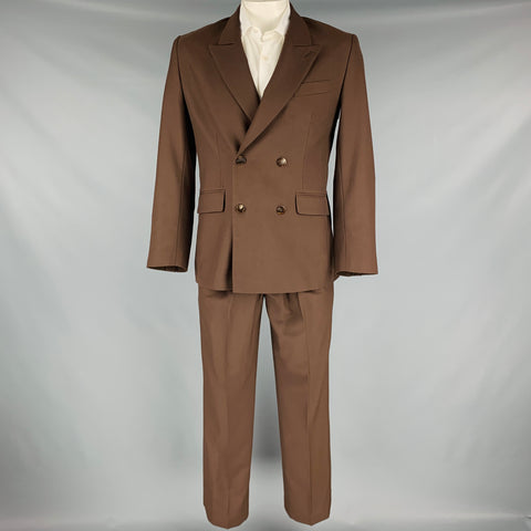ERNEST W. BAKER Size 42 Brown Peak Lapel Suit