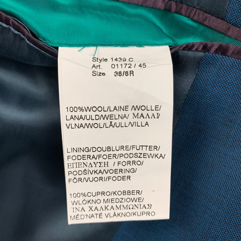 PAUL SMITH Size 36 Regular Blue Wool Notch Lapel Suit