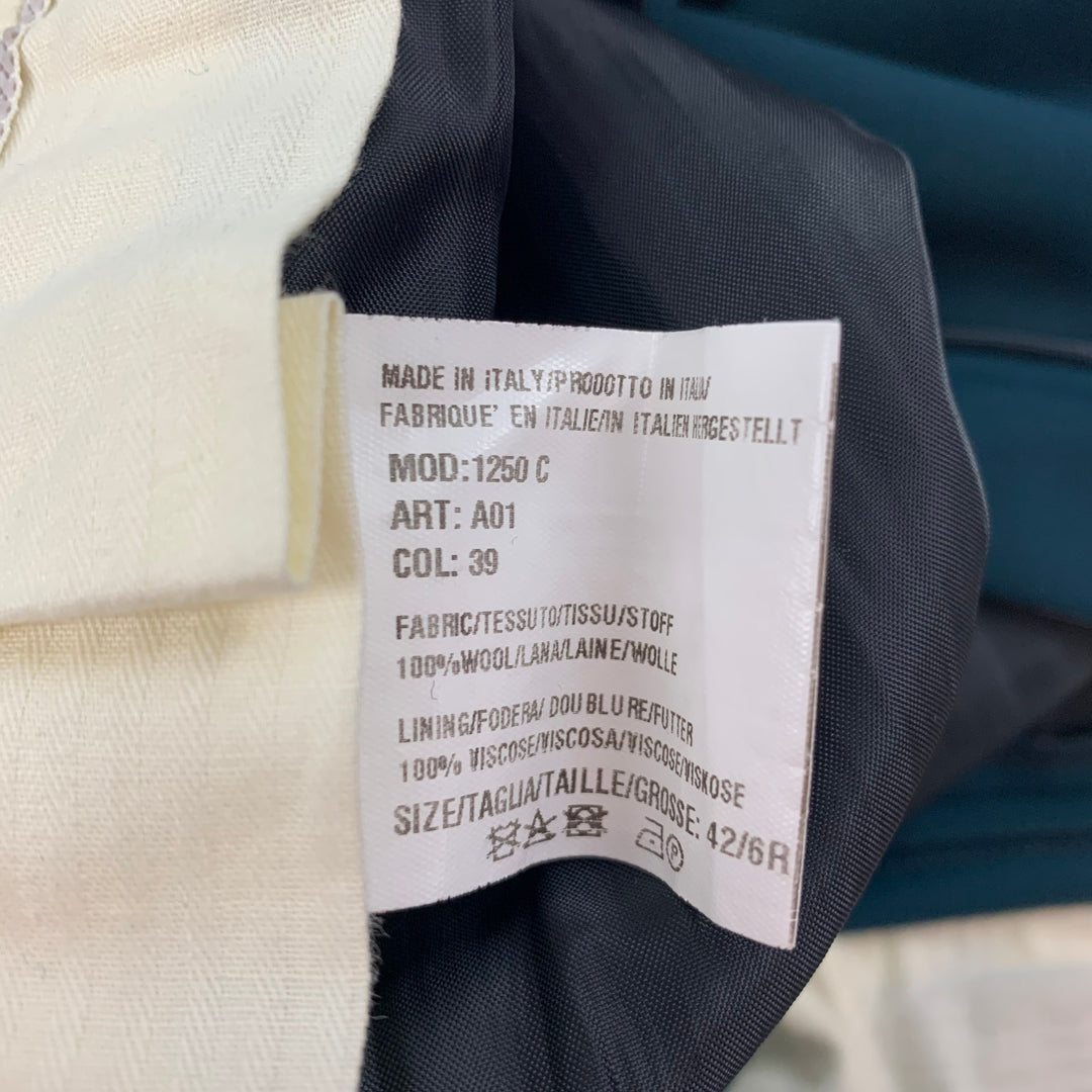 PAUL SMITH Traje Kensington Talla 42 Traje regular con solapa de muesca de lana verde azulado