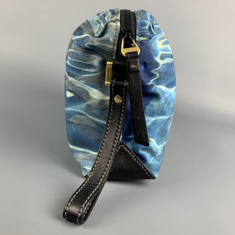 PAUL SMITH Size One Size Blue Water Print Canvas Toiletry Bag