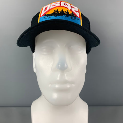 DSQUARED2 Black Yellow Embroidered Canvas Hats