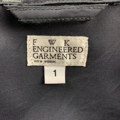 ENGINEERED GARMENTS Talla S Abrigo de lana negro con solapa de muesca
