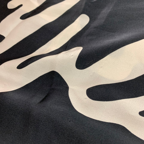 YVES SAINT LAURENT Black White Logo Scarf