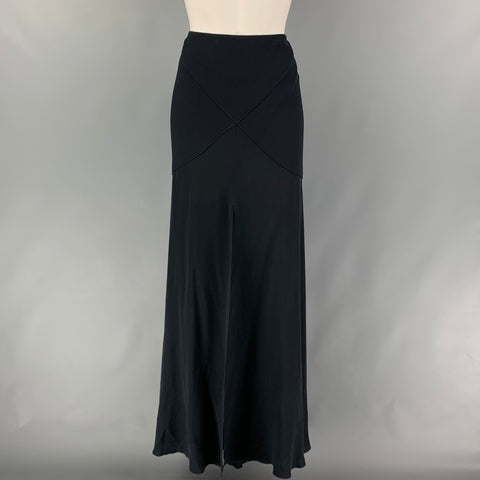 VALENTINO Size 8 Black Acetate Blend Long Skirt