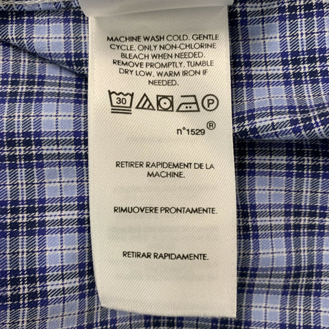 POLO by RALPH LAUREN Size M Light Blue Navy Plaid Cotton Long Sleeve Shirt