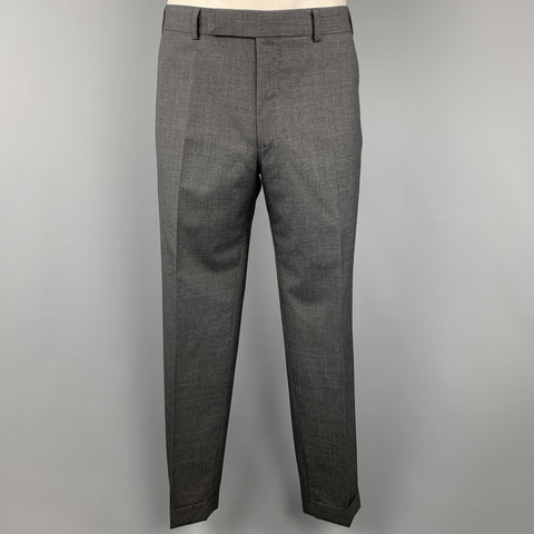 TOM FORD Size 44 Dark Gray Wool Notch Lapel Cuffed Leg Suit