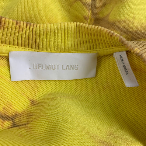 HELMUT LANG Taille XXL Sweat-shirt à col rond en coton tie-dye marron jaune