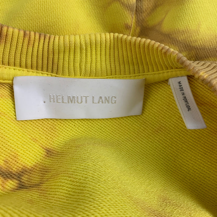 HELMUT LANG Size XXL Yellow Brown Tie Dye Cotton Crew-Neck Sweatshirt