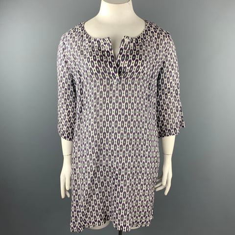 WEEK-END par MAX MARA Taille 16 Robe tunique Ikat Ramie multicolore