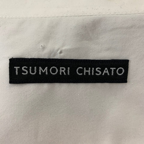 TSUMORI CHISATO Size S Black &  White Solid Cotton Button Up  Long Sleeve Shirt