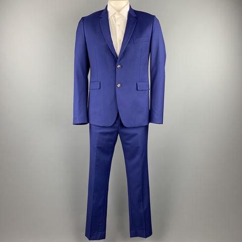 PAUL SMITH Size 40 Regular Royal Blue Wool Notch Lapel Suit