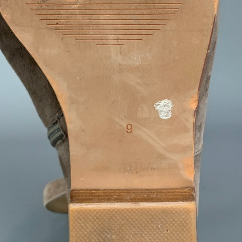 BARNEY'S NEW YORK Size 9 Taupe Suede Ankle Strap Boots