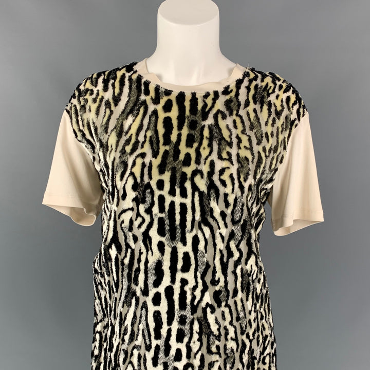 GIAMBATTISTA VALLI Size XS Black & White Silk Animal Print Dress Top