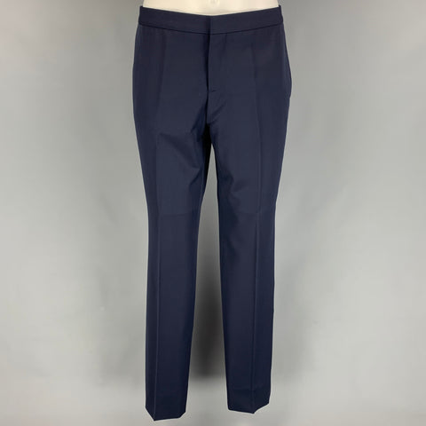 BURBERRY PRORSUM Size 38 Regular Navy Blue Virgin Wool Notch Lapel Tuxedo Suit