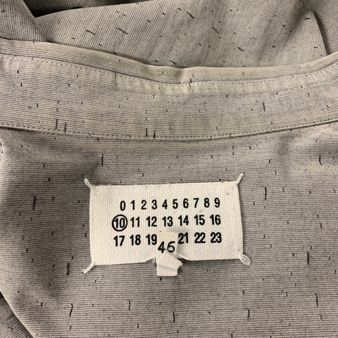 MAISON MARTIN MARGIELA Size S Grey Black Textured Cotton Long Sleeve Shirt