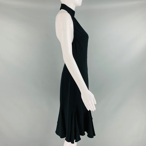 STELLA McCARTNEY Taille 2 Robe dos nu en mélange de viscose noire au-dessus du genou