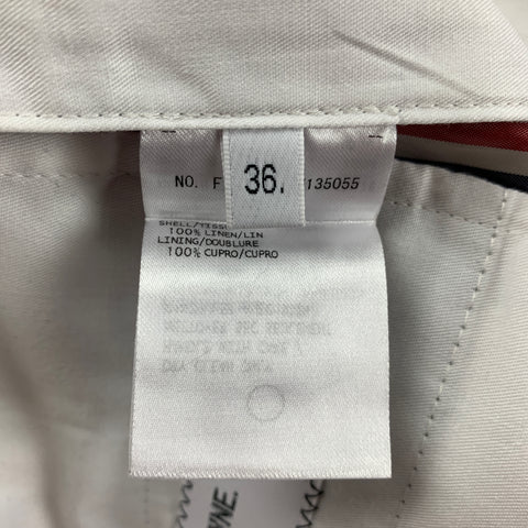 THOM BROWNE Talla 0 Pantalones casuales de talle alto de lino gris claro
