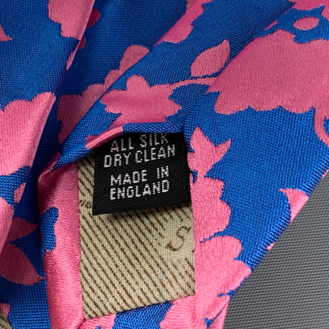 PAUL SMITH The British Collection Pink Blue Floral Silk Tie