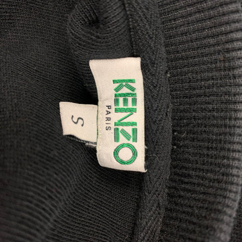 KENZO Size S Black Embroidery Cotton Crew-Neck Pullover