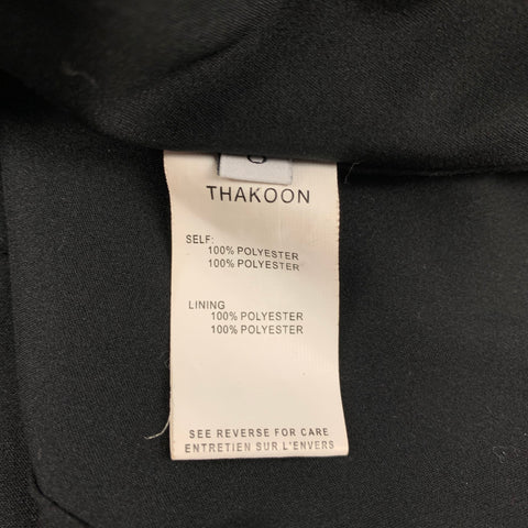 THAKOON ADDITION Size 0 Light Blue & Black Jacquard Floral Polyester Blouse