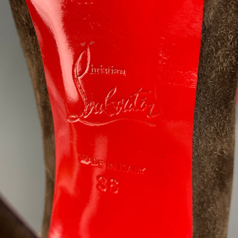CHRISTIAN LOUBOUTIN Talla 6 Zapatos de tacón con plataforma de ante marrón