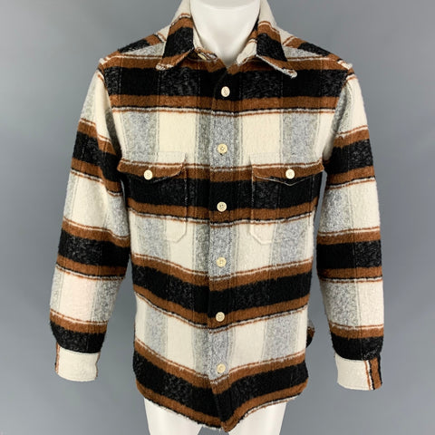 ALLSAINTS Size S Multi-Color Plaid Polyester Blend Long Sleeve Shirt