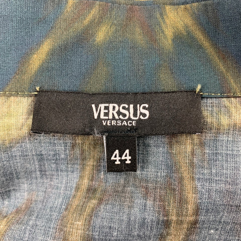 VERSUS by GIANNI VERSACE Size M Olive & Black Print Cotton Oversized Shirt