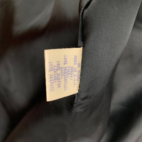 NEIMAN MARCUS Size M Black Modacrylic Faux Fur Notch Lapel Coat