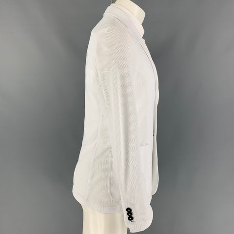 GIORGIO ARMANI Size 38 White Honeycomb Polyamide Sport Coat