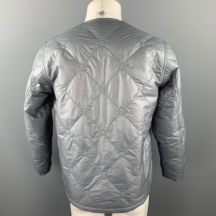 BEAMS PLUS Size M Grey Quilted Nylon Snaps Jacket