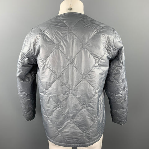 BEAMS PLUS Size M Grey Quilted Nylon Snaps Jacket