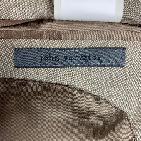 JOHN VARVATOS Size 42 Oatmeal Heather Wool / Mohair Notch Lapel Suit