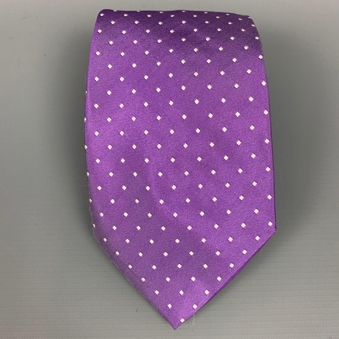 BAGUTTA Purple Dots Silk Tie