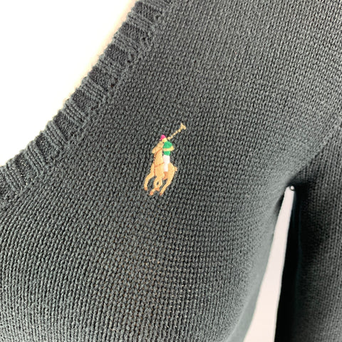 RALPH LAUREN Talla XS Jersey de algodón negro